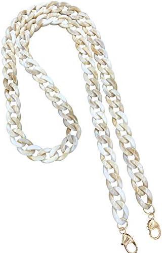 Aumey Clear White Black Brown Acrylic Chain Clutch Purse Strap Handles Bag Handbag Purse Replacement Chains 40 Inches