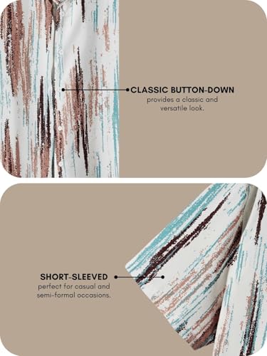 Image of Leriya Fashion Men's Rayon Regular Fit Shirt Casual Stylish | Short Sleeve | Printed Shirts| Summer Button Down