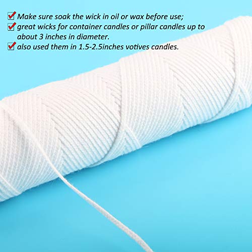 image for MILIVIXAY 27ply Square Braided Candle Wick Bundle:200 Foot Spool Cotto