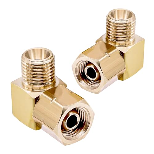 Lot de 2 raccords d'angle de gaz 1/4 gauche 90° en laiton - Adaptateur de gaz pour camping, tuyau de gaz, camping-car, caravane
