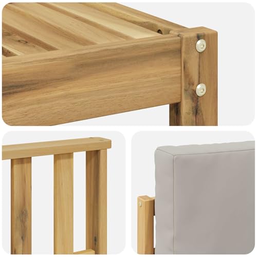 Muebles de jardín de diseño modular con sofá moderno de 5 piezas gris 5
