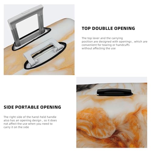 Golden Retriever Dog Gold Marble Elastic Travel Luggage Covers Dustproof Scratch-Resistant Suitcase Protector Fit 22-24 Inch3