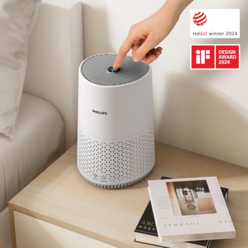 Philips Purificateur d'Air Séries 600, Capteur Intelligent, Pour les personnes souffrant d'allergies, Filtre HEPA éliminant 99,97% des polluants, Jusqu'à 44 m2, Contrôle par App, Blanc (AC0651/10)