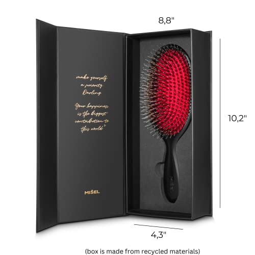 Mišel Professional Salon Approved Boar Bristle Hairbrush|Super Gentle Detangling|Hair-Loss And Breakage Prevention|Great For Extensions And All Hair Types|Women|Man|Children #TOP2