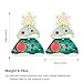 MUYAN Green Christmas Tree Statement Dangle Earrings for Women Cute Xmas Snowflake Acrylic Tree Earrings Holiday Jewelry Gift