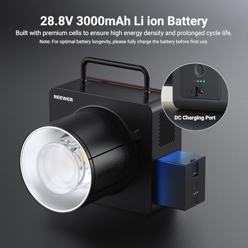 Image of NEEWER Q6 Battery Pack 28.8V /3000mAh for up to 400 Full Power Flashes, Rechargeable Replacement Lithium Battery Q6 600Ws 2.4G TTL Outdoor Studio Flash Strobe Light ONLY, NB-Q6