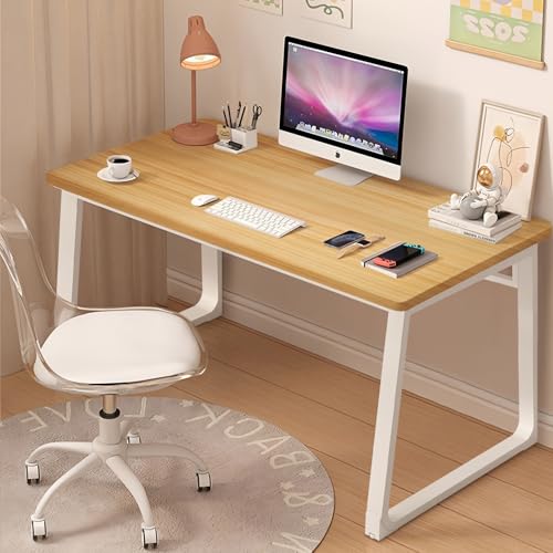 XUEGW 140cm*60cm Computer Desk Modern Simple Style Desk for Home Office, Writing Table Study Corner Desk for Bedroom,Natural