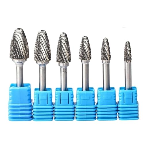 Fresa de carburo tungsteno Doble Burr 3x3mm con vástago 6mm miniatura 4