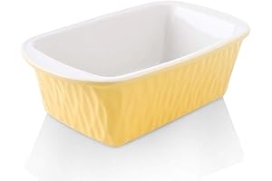 KOOV Ceramic Loaf Pan - 9x5" Butter Yellow Bread Pan for Easy Homemade Bread Baking