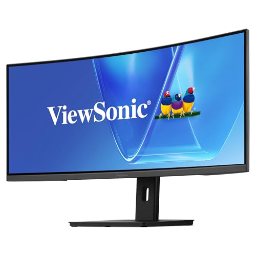 Image of ViewSonic VG3409C 34 Inch 1440p Ultrawide Monitor, Curved VA Display with 120Hz for Smooth Home and Office Productivity, Advanced Ergonomics, 96W USB-C, RJ45, HDMI, and DisplayPort Inputs