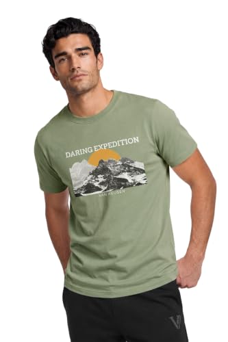 Image of Van Heusen Men's Athleisure Graphic T-Shirt - Comfortable Crew Neck| Soft Breathable Cotton Blend | Casual Wear Style | Summer Favorite | Style 60054