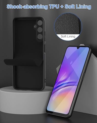 Image of DIZORO Microfiber Candy Case Compatible for Samsung M15 / F15 5G Smooth Touch Cushion Liquid Soft Silicone Gel Rubber Phone Cases Non-Slip Full Body Protective Shockproof Back Cover (Black.)
