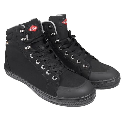 Lee Cooper Herren Arbeitskleidung der Frauen Unisex Retro Styled Premium Cordura Baseball Arbeitssicherheit Trainer Stiefel Schuhe SB SRA, Schwarz, 40 EU
