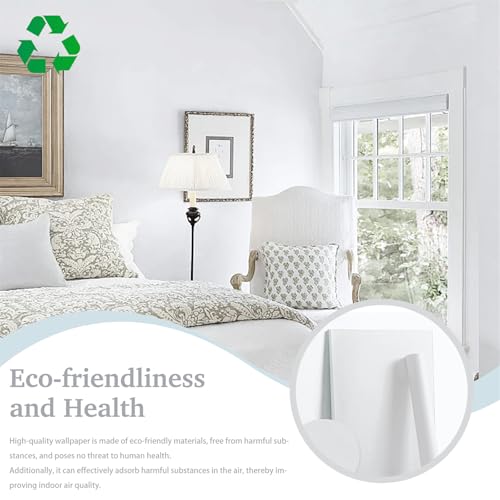 Dimoon 17.7''x118'' Peel and Stick Wallpaper White Contact Paper for New Environmentally Friendly Materials Thickening Upgrade Embossed Renter Friendly Wall Paper Modern Vinyl Wrap Countertop Bedroom by Dimoon - Used condition - Image 5