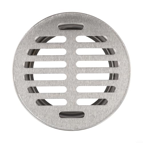 Eawfgtuw Scarico a pavimento in acciaio inossidabile, 50-200 mm, anti-bloccaggio, per esterni, balcone, giardino, facile da installare, scarico per terrazza, impianto idraulico dal design cavo (90 mm)