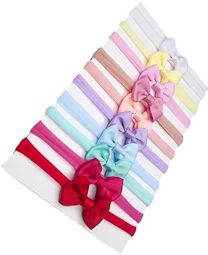 Kit com 10 Laços para Bebê Cabelo Meninas Tiara Faixinha Meia de Seda Infantil Laço Fofo e Macio