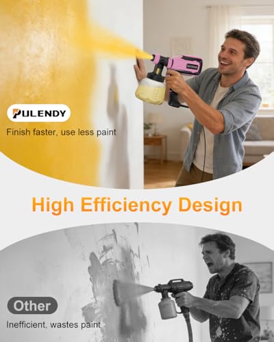 Image of Paint Sprayer, HVLP Spray Gun with Cleaning & Blowing Joints, 4 Nozzle Sizes & 3 Spray Patterns, Easy to Clean, for Furniture, Cabinets, Decks, Walls, Doors, DIY Projects, etc.