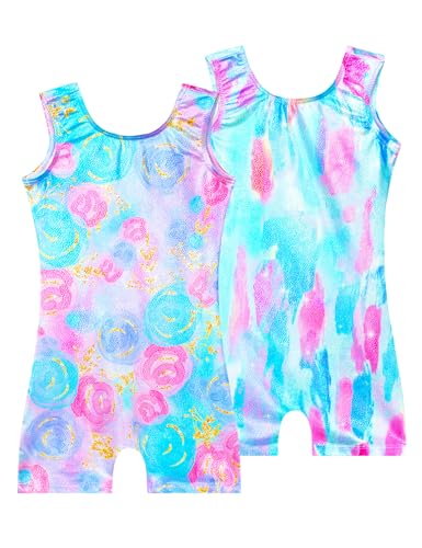 Image of 2 Pack Leotard for Girls Gymnastics Sparkly Sleeveless Unitards