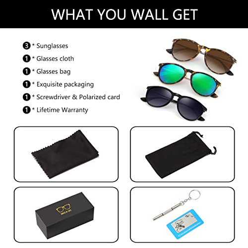 Viysioo Sunglasses For Women Men，Womens Vintage Sunglasses Trendy Round Classic Retro Mirrored Polarized Sun Glasses #TOP6