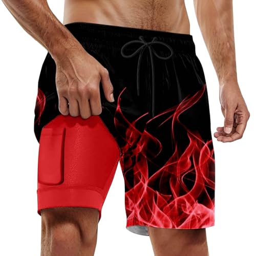 Pantalon de plage imprimé mode et polyvalent avec doublure légère pour homme