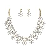 EVER FAITH Lots Snowflake Austrian Crystal Necklace Earrings Set