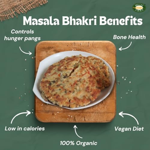 Image of Millet Amma Baked Masala Bhakhri - 360 Gms | (Pack of 2 - Each 180 Gms) | Ready to Eat | Best Choice for Snack Time, Parties & Events | Healthy Traditional Gujarati Snacks