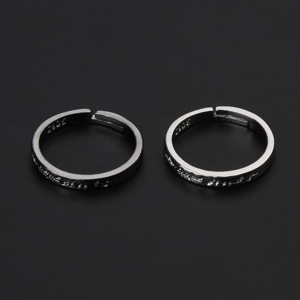 Anillos abiertos de moda para hombre y mujer, diseño de corazón para propuesta, boda, niños, niñas, gay, lesbiana, ajustable, 1 par, como en la imagen