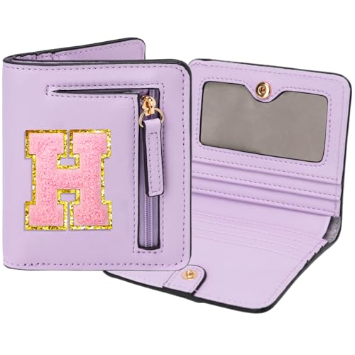 Image of Birthday Gifts for Teen Girl Kids Wallet Little Girl Wallets | Small Initial Kid Wallet for Girl Rfid Wallet Preppy Stuff Gifts for Girls 8-12 Purple H