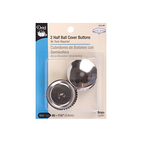 bwm95 Dritz Half Ball Buttons, 1 1/2 Inch Size 60 2/Pkg.