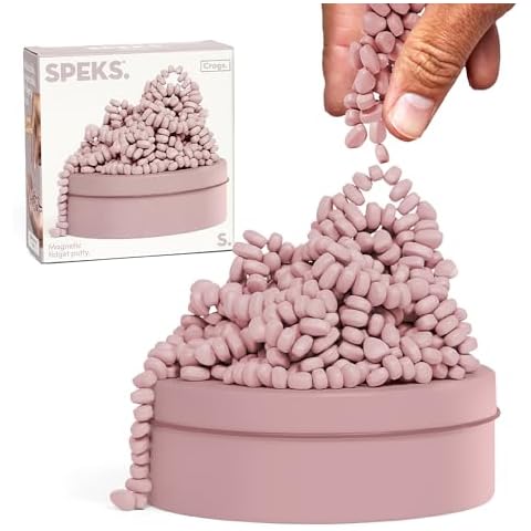 Speks Crags Ferrite Putty, 500+ Ferrite Stones in a Tin, Fidget Toy for Adults & Teens 14+, Desk Toy for Office, Christmas Gift, Holiday Stocking Stuffer, Stress Relief Present | Rose, Medium Cover