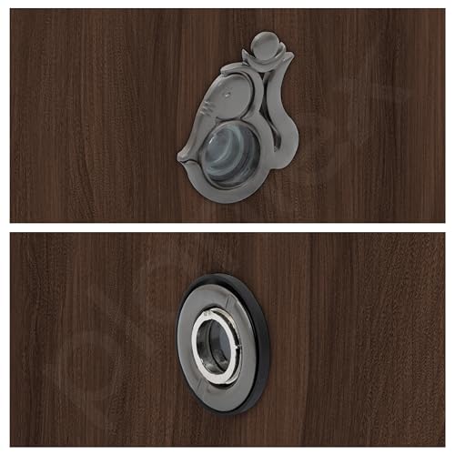 Image of Plantex Solid Brass Door Eye Viewer /Door Lens /Peephole for Main Door /180 Degree Ultra Clear Door Viewer for Safe and Secure Home /Office /Hotel - Pack of 1 (Satin Black)