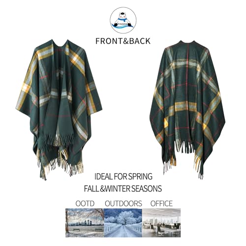 FINIZO Women's Shawl Wrap Ponchos Cape Cardigan Sweater Open Front for Gifts3