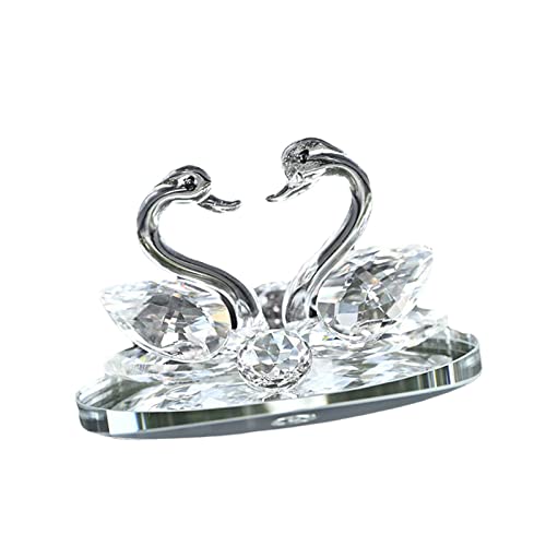 LOVIVER Estatua de Cisne de Cristal Artificial, difusor, Adorno para salpicadero de Coche para, Sala de Estar, Mano de Obra Exquisita, Blanco Cover