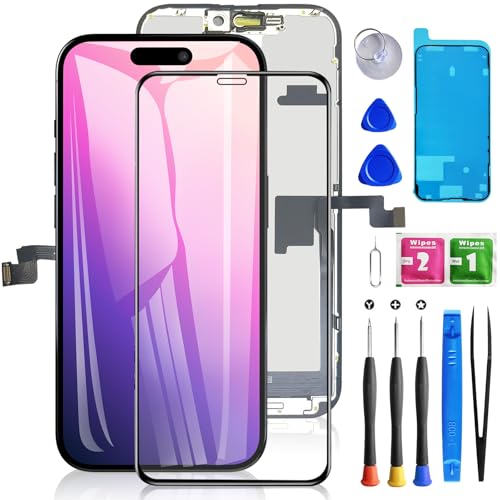 for iPhone 16 Promax Screen Replacement 6.9 inch 3D Touch LCD Screen Display Digitizer Frame Assembly Repair Kit with Waterproof Seal+Repair Tools+Screen Protector for A3296 A3084 A3295 A3297