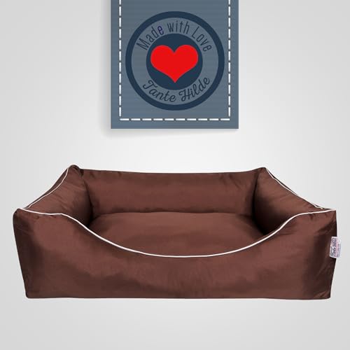 Tante Hilde Hundebett Norderney XXXL (120x90x25) Braun – Waschbar, Robust und Gemütliches Hundebett & Hundekorb in Verschiedenen Größen – Ideal für große Hunde z.B. Schäferhund, Ridgeback