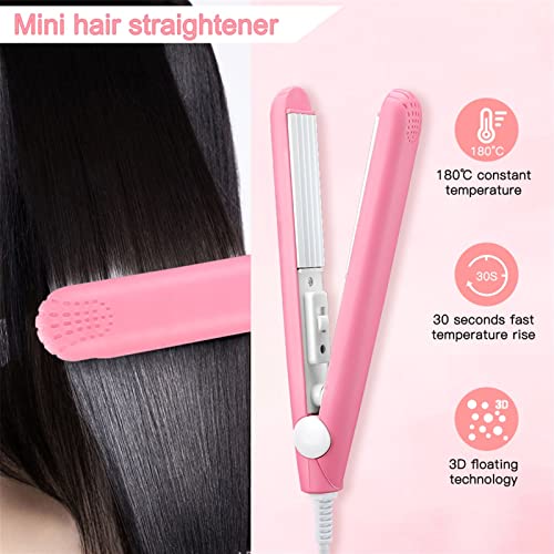 Novo Mini Perm Cabelo Rosa Placa Ondulada Cerâmica Ondulada Elétrica Ferro Curling Alisador Ferramen