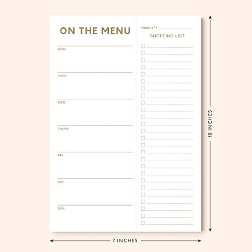 Sweetzer & Orange Gold Meal Planner And Grocery List Magnetic Notepad. 7X10” Meal Planning Pad With Tear Off Shopping List. Plan Weekly Menu Food For Weight Loss Or Dinner List For Family! #TOP1