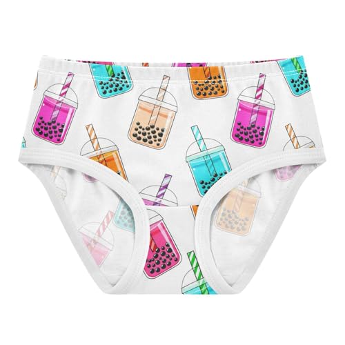 Joisal Toddler Girls Underwear 2t Cotton Girl Panties Cute Aesthetic Underpants Briefs Cute Cartoon Bubble Tea White