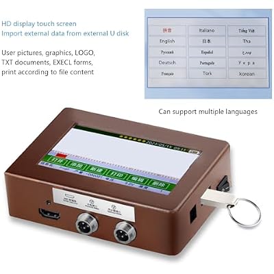 Industrial Inkjet Printer, in-Line Inkjet Coder for Date Coding, QR Code, Barcode, Batch Number, Label and Image Printing, 12.7mm/25.4mm
