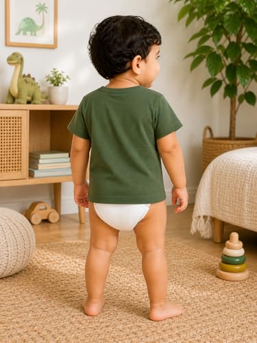 Image of BODYCARE Kids Inafant Placement Print Boys Round Neck Half Sleeves Cotton T-Shirt | Skin Friendly Regular Fit | Soft Breathable Fabric Comfortable & Durability | Pack of 1 | Mustard | Age 6-12 Months