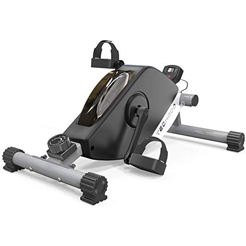 TECHMOO Pedal Exerciser Compact Magnetic Peddler Stationary Cycle Bike Mini Under Desk Exercise Workout Bike for Legs Arms Portable Indoor Office Low Impact Fitness Exercise with Adjustable Resistance