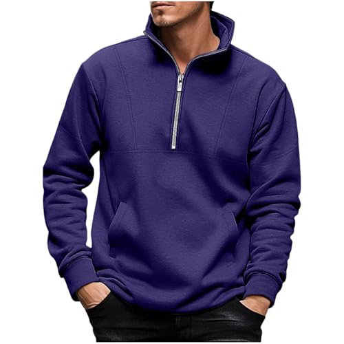 Generisch Sudadera de manga larga para hombre, cuello alto, con cremallera, sudadera de invierno, para todas las estaciones, camiseta interior suave, camiseta de manga larga, sudadera térmica