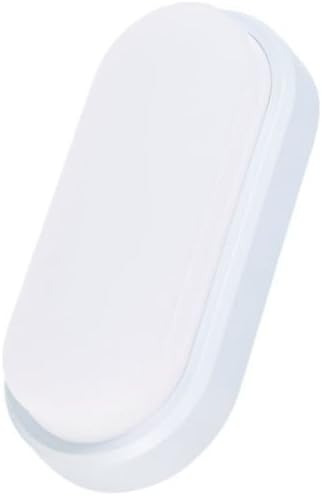 Rectangular White 12W LED Bulkhead Soffit Light/Fascia Board, Cool White LED Light Colour, Oval Bulkhead for Exterior Wall, Porch Light