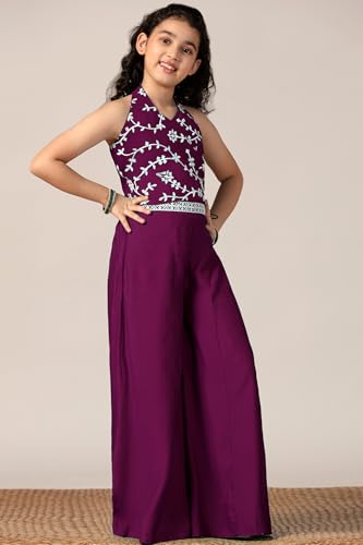 Image of Fashion Dream Girls Silk Blend Ethnic Top & Palazzo Set|Kids Salwar Set|Indo Western