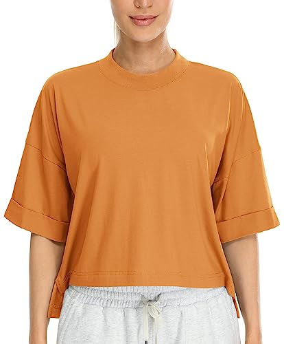 T-shirt athlétique surdimensionné femme à col rond et manches courtes