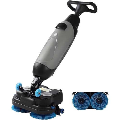 ZenSeFarin Máquina De Limpieza De Alfombras Y Fregadora De Pisos,Lavadora Rotativa Doble Cepillo 360 ​​RPM,Minilimpiadora Inalámbrica,1200 M²/H,Limpieza Eficiente para Espacios Comerciales Grey