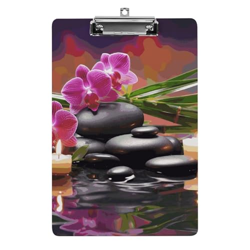 Porte-bloc décoratif en acrylique Premium Fleurs et Fontaine 31,8x21,6 cm