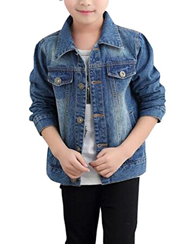 MYtodo Boys' Long Sleeve Denim Jacket Children Jeans Jacket Top4