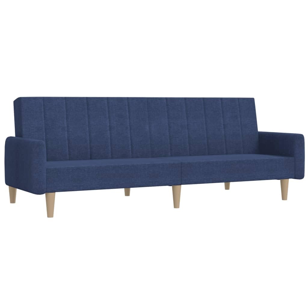 Sofá cama de 2 plazas azul de 220 cm con respaldo ajustable 1
