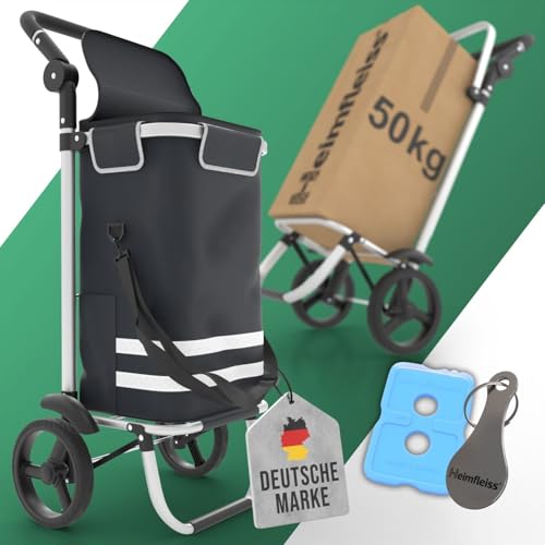 Heimfleiss® Einkaufstrolley klappbar mit 56L Volumen | Einkaufswagen...